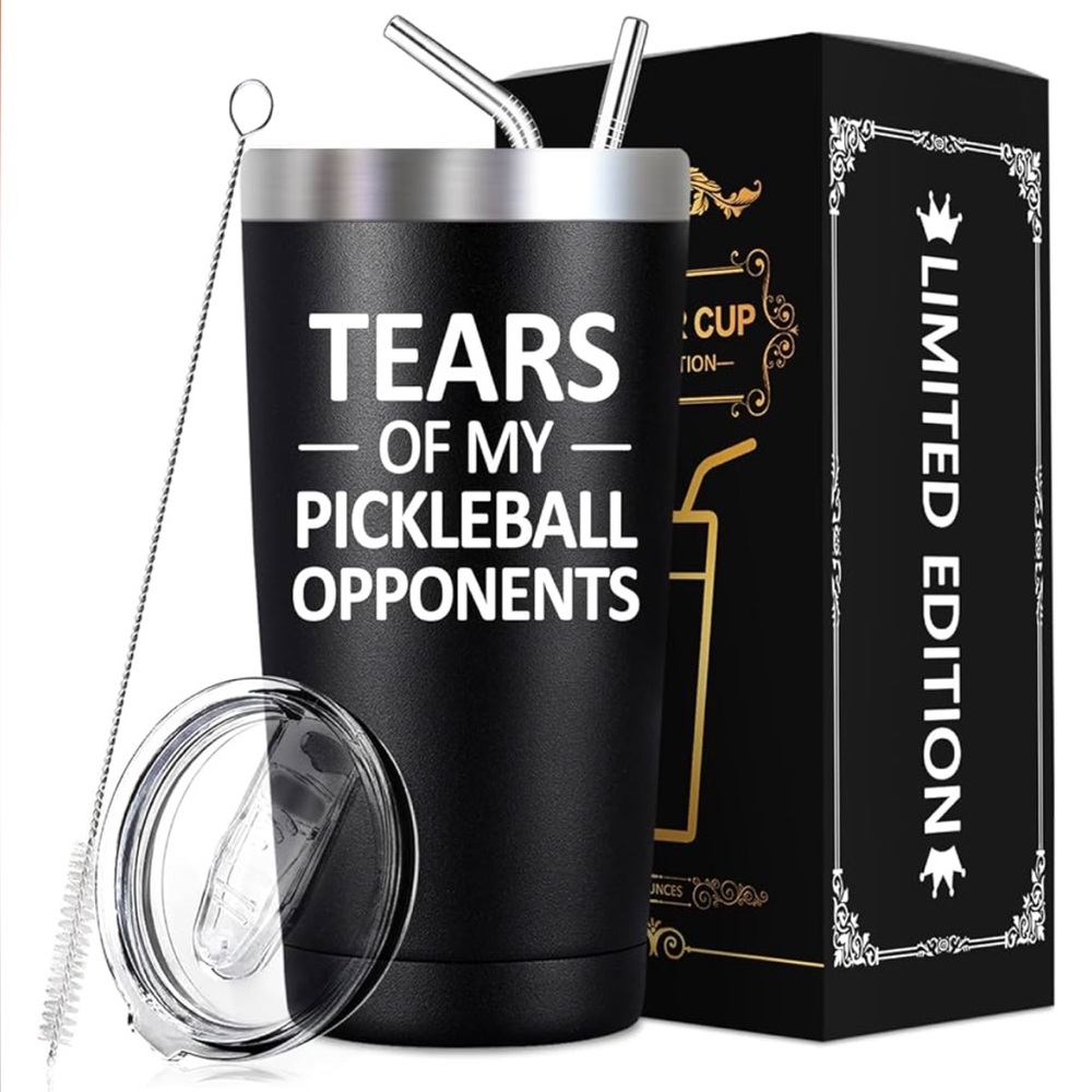 NEW Novelty PICKLEBALL “Tears Of My Pickleball Opponents” Tumbler 20 Ounces.
